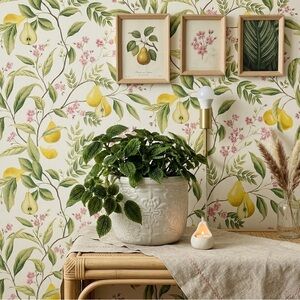 White Ceramic Barrel Planter with Drainage Hole - 6.25" Embossed Damask Flower